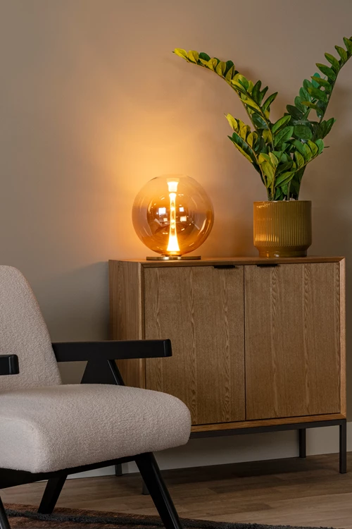 Lucide GISELA - Table lamp - Ø 30 cm - LED Dim. - 1x12W 2500K - Amber | Premium - atmosphere 2